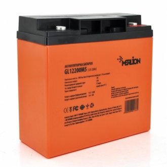Аккумуляторная батарея merlion gl12200m5 12 v 20 ah (180 x 78 x 165 (168)) orange q4 Transkompani 2136