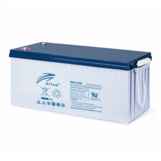 Аккумуляторная батарея gel ritar dg12-200, grey case, 12v 200.0ah (522 х 240 х 219 (224)) q1/18 Transkompani 2185 (фото 1)