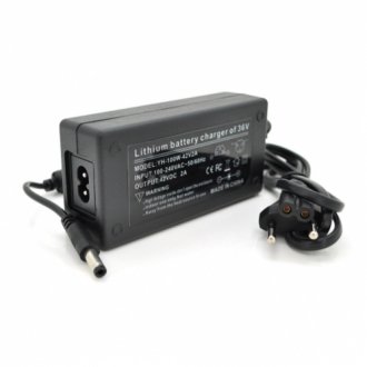 Зарядний пристрій для літієвих акумуляторів 42v 2a, штекер 5,5х2,5мм, box Transkompani 22350