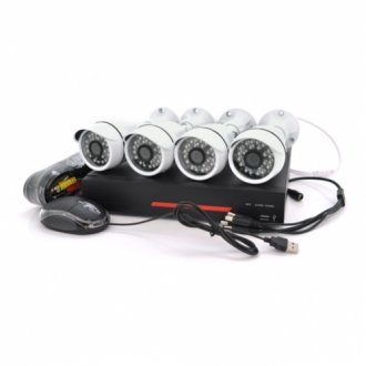 Комплект відеоспостереження outdoor 007-4-2mp pipo (4 вуличні камери, кабелі, блок живлення, відеореєстратор app-xmeye) Transkompani 24259
