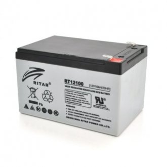 Акумуляторна батарея agm ritar rt12100s, grey case, 12v 10.0ah (151 х 98 х 95 (101) q4 Transkompani 24412