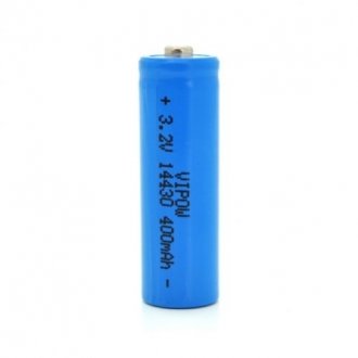 Литей-железо-фосфатный аккумулятор 14430 lifepo4 vipow ifr14430 tiptop, 400mah, 3.2v, blue q50/500 Transkompani 25540