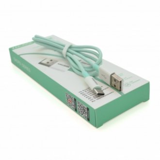 Кабель ikaku ksc-723 gaofei smart charging cable for type-c, green, длина 1м, 2.4a, box Transkompani 26791