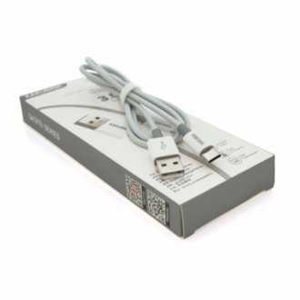 Кабель ikaku ksc-723 gaofei smart charging cable for type-c, grey, довжина 1м, 2.4a, box Transkompani 26792 (фото 1)