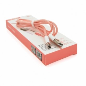 Кабель ikaku ksc-723 gaofei smart charging cable for type-c, pink, довжина 1м, 2.4a, box Transkompani 26793 (фото 1)