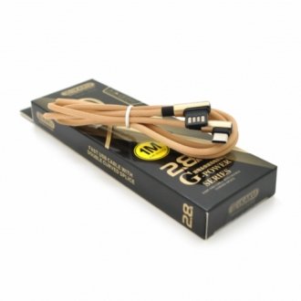 Кабель ikaku ksc-028 jindian charging data cable для type-c, gold, довжина 1м, 2.4a, box Transkompani 26810 (фото 1)