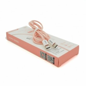 Кабель ikaku ksc-723 gaofei pd60w smart fast charging cable (type-c to type-c), pink, длина 1м, box Transkompani 26825
