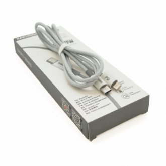 Кабель ikaku ksc-723 gaofei pd60w smart fast charging cable (type-c to lightning), silver, длина 1м, box Transkompani 26830