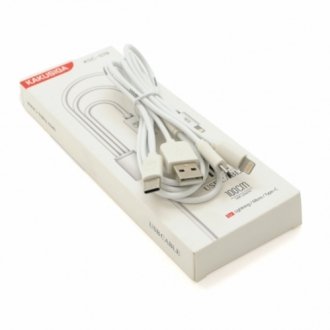 Кабель ksc-078 baitong charging data cable 3 in 1 micro/iphone/type-c, довжина 1м, white, box Transkompani 26833