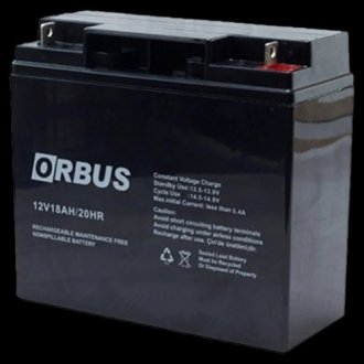 Аккумуляторная батарея orbus or1218 agm 12v 18 ah (180x76x167) 5 кг q4/192 Transkompani 28751