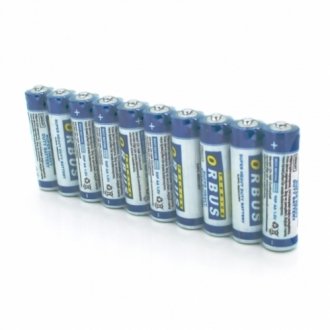 Батарейка orbus zinc carbon 1.5v aa/lr06, 10 штук shrink Transkompani 29465