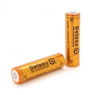 Батарейка литиевая powermaster deleex 18650, 12000 мАч, 2 шт в блистере, цена за блистер Transkompani 29482 (фото 1)