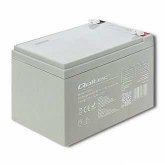 Аккумуляторная батарея agm qoltec qlt1214b, grey case, 12v 14.0ah (151 x 98 x 95 (101) q4 Transkompani 29564 (фото 1)