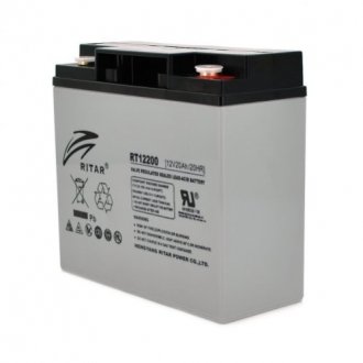 Аккумуляторная батарея agm ritar rt12200, grey case, 12v 20.0ah (181 х 77 х 167) q4 Transkompani 2982 (фото 1)