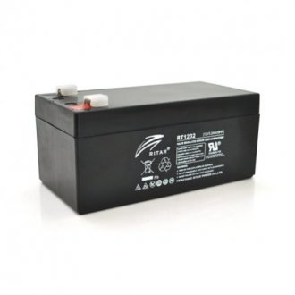 Аккумуляторная батарея agm ritar rt1232, black case, 12v 3.2ah (133 х 67х 59 (63) q10 Transkompani 3223 (фото 1)