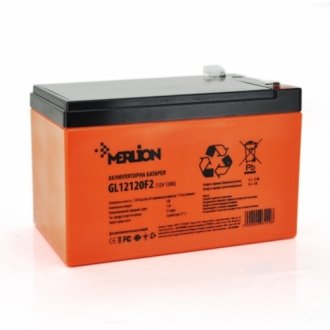 Аккумулятор merlion gl12120f2 12 v 12 ah (150 x 98 x 95 (100) orange q6/252 Transkompani 3249