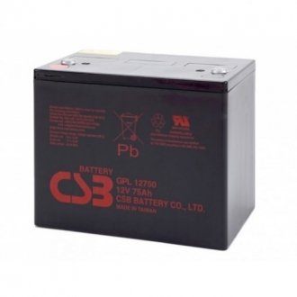 Аккумуляторная батарея csb gpl12750, 12v 75ah (261х168х215мм) Transkompani 3408
