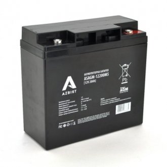 Аккумулятор asbist super agm asagm-12200m5, black case, 12v 20.0ah (181 х 77 х 167) q4 Transkompani 3663 (фото 1)
