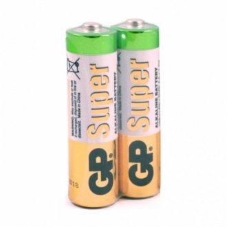 Батарейка gp super 24a-s2, лужна aaa, 2 шт у вакуумній упаковці, ціна за упаковку Transkompani 4615