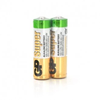Батарейка gp super 15a-s2, лужна aa, 2 шт у вакуумній упаковці, ціна за упаковку Transkompani 4618