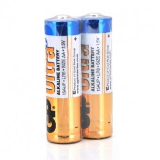 Батарейка gp ultra plus 15aup-2s2, лужна aa, 2 шт у вакуумній упаковці, ціна за упаковку Transkompani 4620