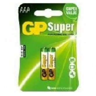 Батарейка gp super 24a-2ue2, лужна aaa, 2 шт у блістері, ціна за блістер Transkompani 4622