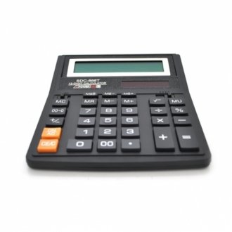 Калькулятор офісний стандарт 888t, 33 кнопки, чорний, розміри 206*156*31мм, box Transkompani 4685