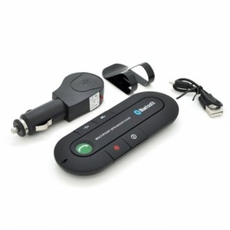 Bluetooth гарнітура для автомобіля lv-b08 bluetooth 4.1, азу, кабель micro-usb, тримач, box Transkompani 483 (фото 1)