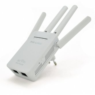 Підсилювач wifi сигналу з 4-ма вбудованими антенами lv-wr09, живлення 220v, 300mbps, ieee 802.11g/n, 2.4-2.4835ghz, box Transkompani 484