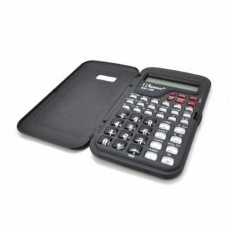 Калькулятор инженерный 105, 44 кнопки, черный, размеры 132*77*13мм, box Transkompani 5256