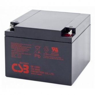 Акумуляторна батарея csb gp12260, 12v 26ah (166х175х125 мм), q2/100 Transkompani 5668 (фото 1)