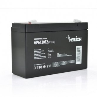 Акумуляторна батарея merlion agm gp6120f2 6 v 12ah (150 x 50 x 95 (100)) q10 Transkompani 6004