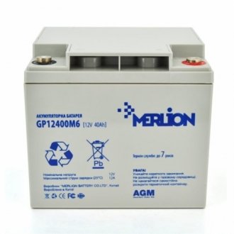 Аккумулятор merlion agm gp12400m6 12 v 40 ah (196 x 165 x 175) q1/96 Transkompani 6016 (фото 1)
