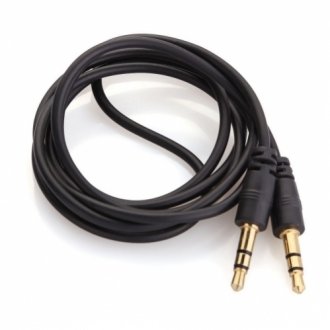 Кабель aux audio dc3.5 тато-тато 5.0м, gold stereo jack, (круглий) black cable, пакет q200 Transkompani 6028