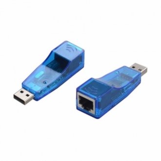 Контролер usb 2.0 to ethernet - мережевий адаптер 10/100mbps, blue, box Transkompani 755 (фото 1)