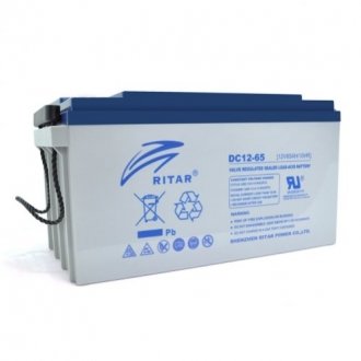 Аккумуляторная батарея agm ritar dc12-65, grey case, 12v 65ah (350 х 167 х 182) Transkompani 7605