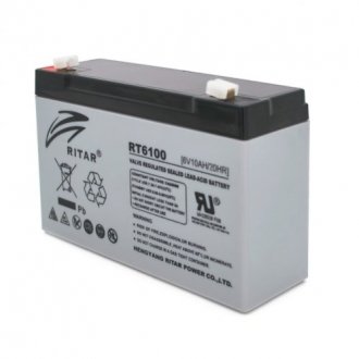 Аккумуляторная батарея agm ritar rt6100, grey case, 6v 10ah (150 х 50 х 93 (99)) q10 Transkompani 8214