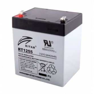 Аккумуляторная батарея agm ritar rt1255, grey case, 12v 5.5ah (90 х 70 х 101 (107)) q10 Transkompani 8215 (фото 1)