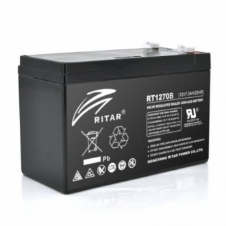 Аккумуляторная батарея agm ritar rt1270b, black case, 12v 7.0ah (151 х 65 х 94 (100) q10 Transkompani 8218 (фото 1)