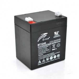 Акумуляторна батарея agm ritar rt1245b, black case, 12v 4.5ah (90 х 70 х 101 (107) q10 Transkompani 8219 (фото 1)