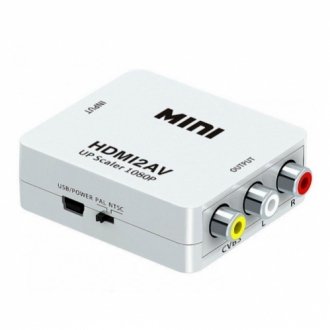 Конвертер mini, hdmi to av, вихід 3rca(мама) на вхід hdmi(мама), 720p/1080p, white, box Transkompani 8626
