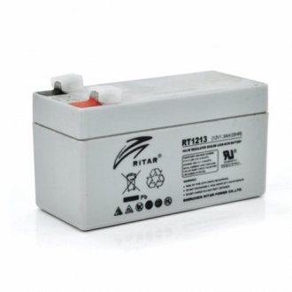 Аккумуляторная батарея agm ritar rt1213, grey case, 12v 1.3ah (98 х 44 х 53 (59)) q20 Transkompani 9091