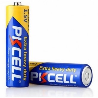 Батарейка сольова pkcell 1.5v aa/r6, 2 штуки shrink ціна за shrink, q20/360 Transkompani 9305 (фото 1)