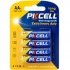 Батарейка солевая pkcell 1.5v aa/r6, 4 штуки в блистере цена за блистер, q12/144 Transkompani 9308 (фото 1)