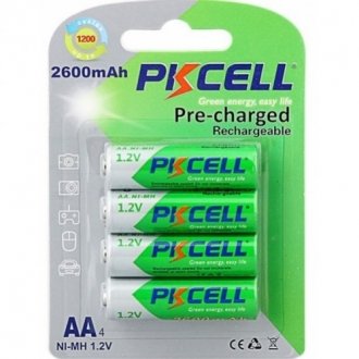 Аккумулятор pkcell 1.2v aa 2600mah nimh already charged, 4 штуки в блистере цена за блистер, q12 Transkompani 9319 (фото 1)