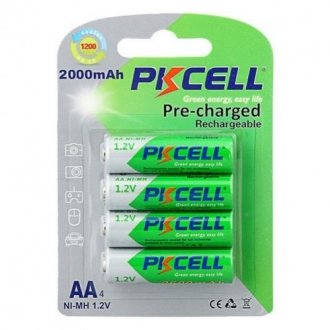 Аккумулятор pkcell 1.2v aa 2000mah nimh already charged, 4 штуки в блистере цена за блистер, q12 Transkompani 9326