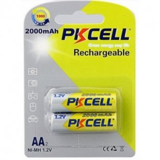 Акумулятор pkcell 1.2v aa 2000mah nimh rechargeable battery, 2 штуки в блістері ціна за блістер, q2 Transkompani 9330 (фото 1)