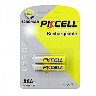 Аккумулятор pkcell 1.2v aaa 1200mah nimh rechargeable battery, 2 штуки в блистере цена за блистер, q12 Transkompani 9339 (фото 1)