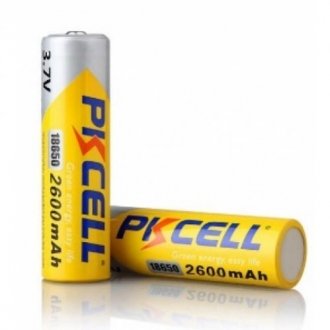 Аккумулятор 18650 pkcell 3.7v 18650 2600mah li-ion rechargeable batery 1 шт в блистере, цена за блистер, q20 Transkompani 9347