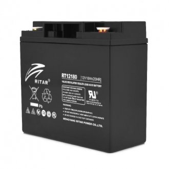 Аккумуляторная батарея agm ritar rt12180b, black case, 12v 18.0ah (181х77х167) q4 Transkompani 9842 (фото 1)